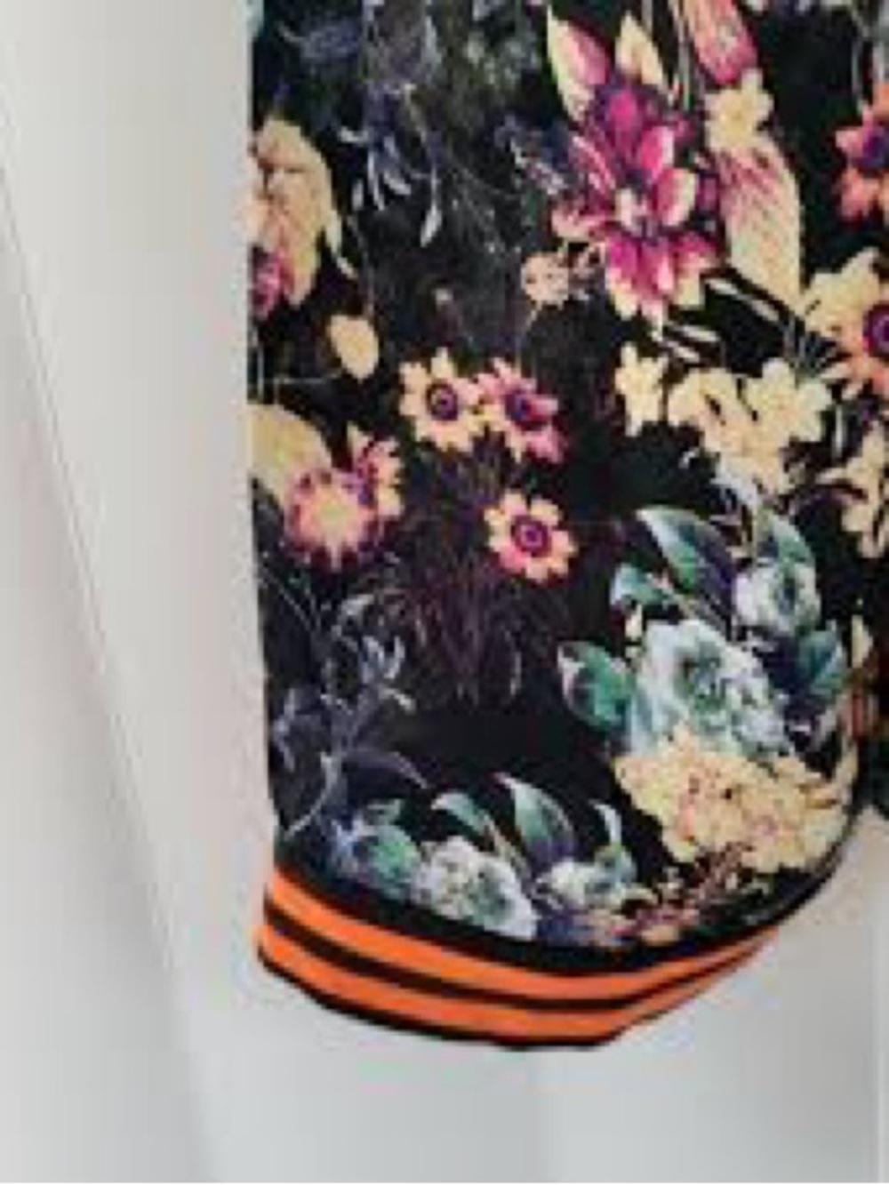 Anthropologie Rdalamal Black Floral Print Blouse with Multicolor Blooms
